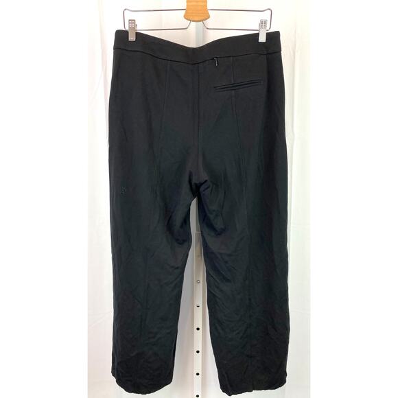 KIT AND ACE 12 Stretch Knit Pintuck Capri Crop Pants Flat Front Zip Fly Black - Picture 2 of 10